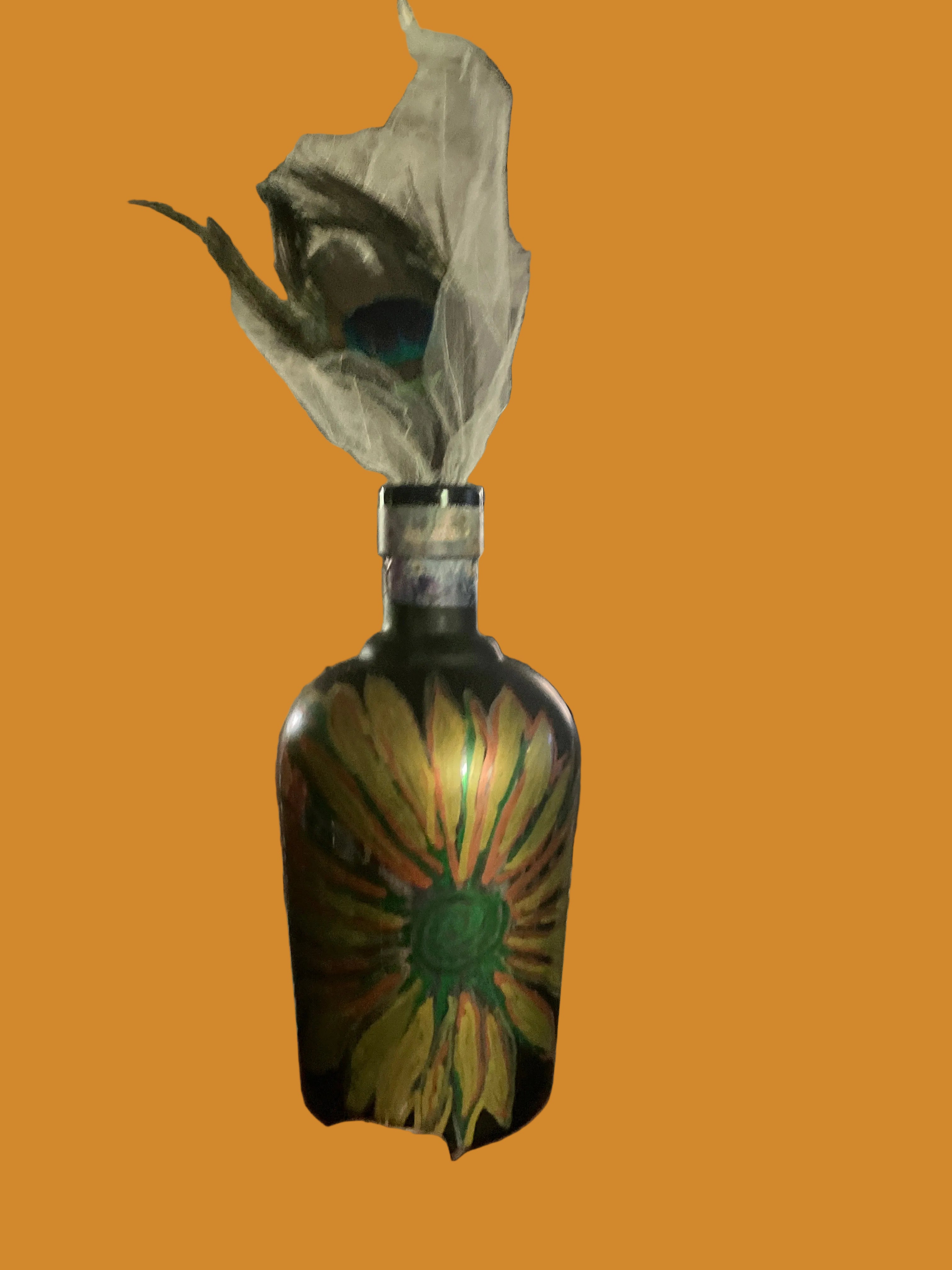 Hand Painted Sunflower Bottle